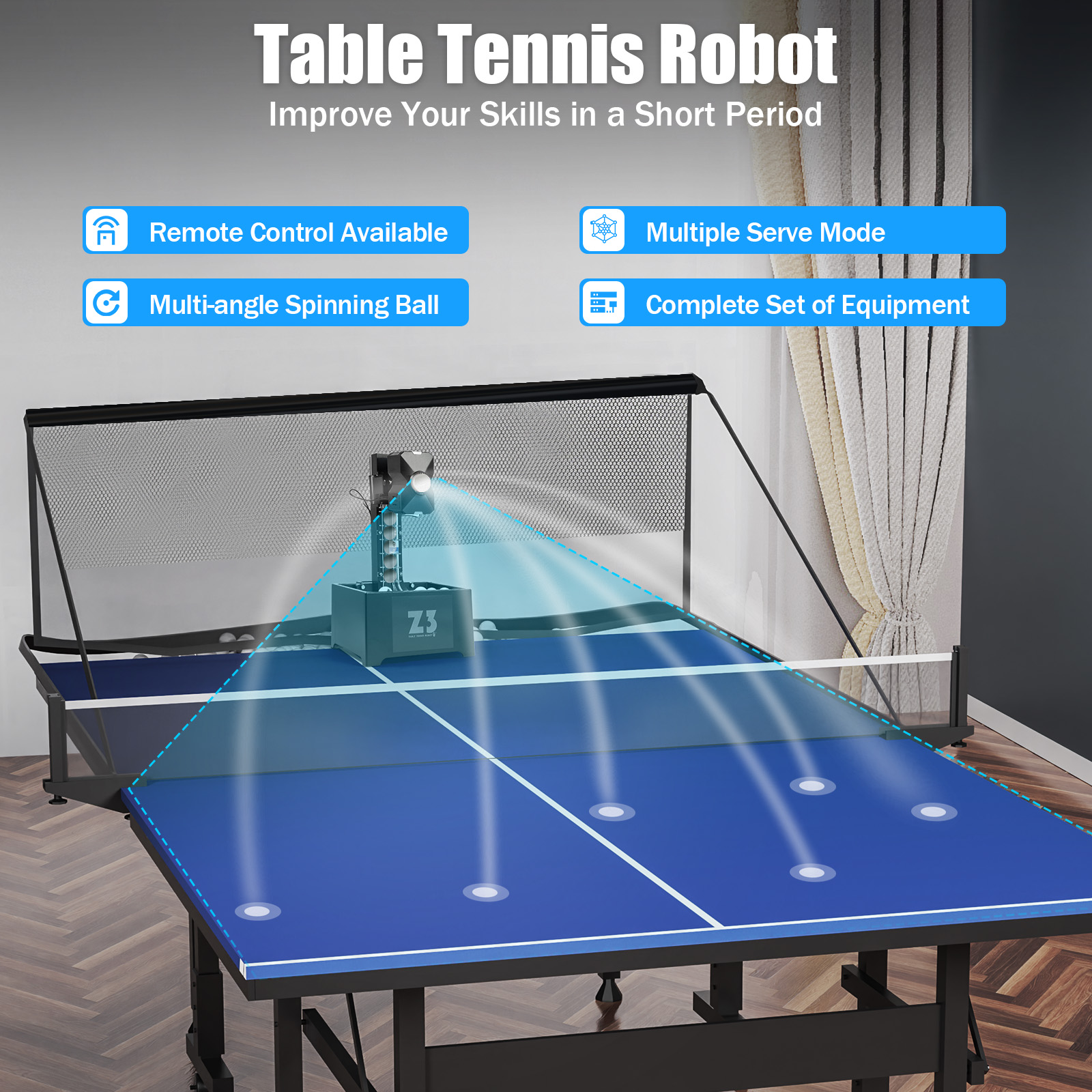 Table Tennis Net - Table Tennis Robot with Net&100 Ball
